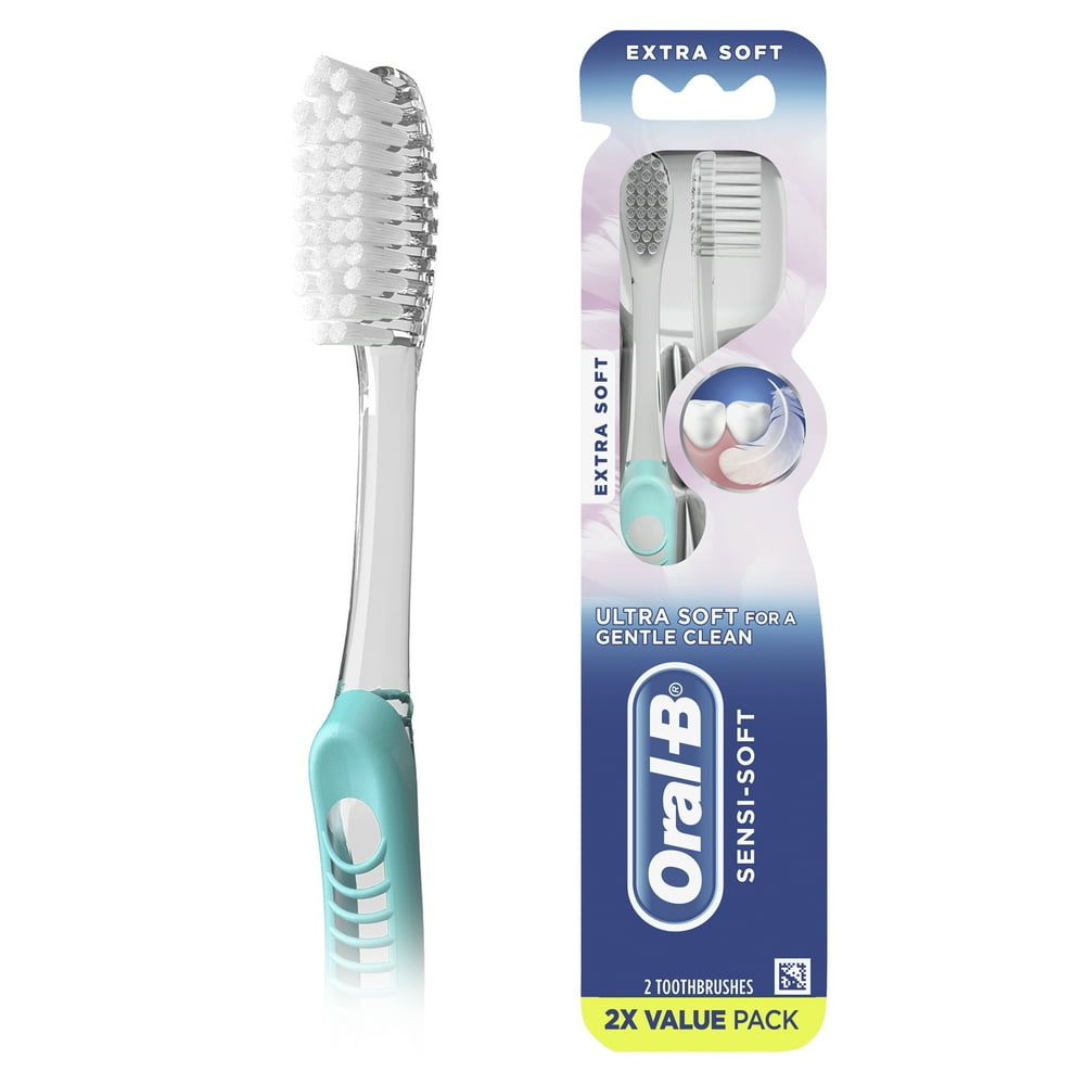 OralB SensiSoft Manual Toothbrush, Extra Soft, 2 Ct