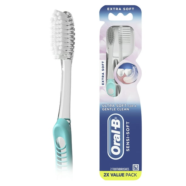 OralB SensiSoft Toothbrush, Extra Soft Bristles, 2 ct