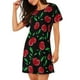 thumbnail image 2 of Fotbe Cherry Bata de Dormir para Mujer con Estampado, Camisón de Algodón de Manga Corta, Ropa de Dormir Casual, 2 of 6