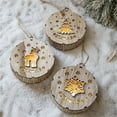 thumbnail image 6 of 2025 CISIL Round Wooden Pendant with Lights Christmas Party Decorations Creative Christmas Tree Hanging Ornaments, 6 of 6