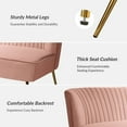 thumbnail image 3 of Tina's Home Velvet Upholstered Loveseat Sofa with Gold Metal Legs, Living Room Chair Tufted Back Home Bedroom Pink, 3 of 7