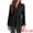 Black, variant on Women's Belted Lapel Long Sleeve Work Office Wrap Blazer Jacket L Black