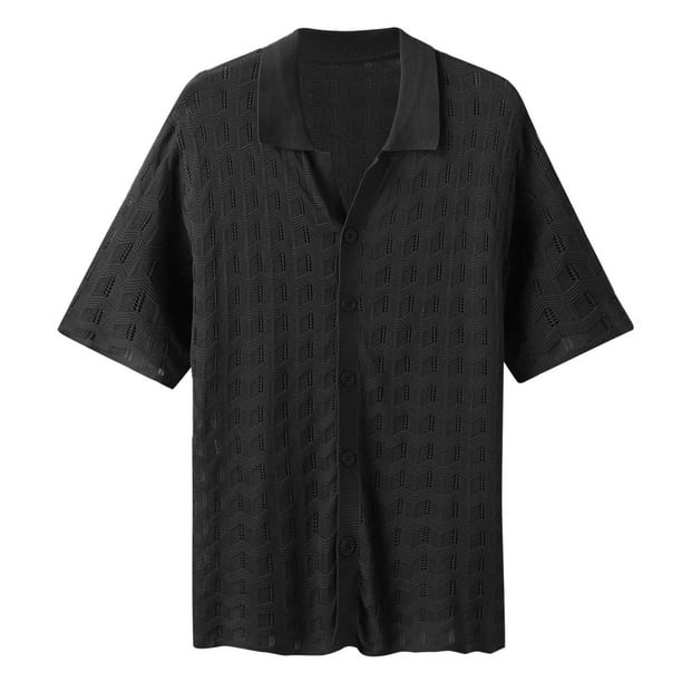 Blusas Y Camisas De Manga Corta Con Cuello En V Para Hombre Comodas De Poliester Informales De Manga Corta Y Cuello En V