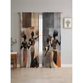 thumbnail image 4 of Sheer Curtains 96 Inches Long 2 Panels, African Ethnic Black Women Dancing Rod Pocket Curtain Voile Draperies, Abstract Africa Tribal Light Filtering Window Treatment for Living Room Kitchen Bedroom, 4 of 8