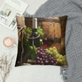 thumbnail image 2 of Nawypu  Throw Pillow Cover,Green Grapes,Red Wine and Cork Stopper,Wooden Floors,Durable Decorative Pillowcase,Modern Holiday Pillowcase for Couch Car Living Room, 2 of 5