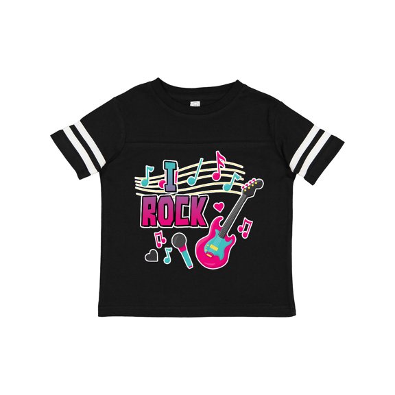 Inktastic I Rock with Guitar Microphone and Music Notes Boys or Girls Toddler T-Shirt