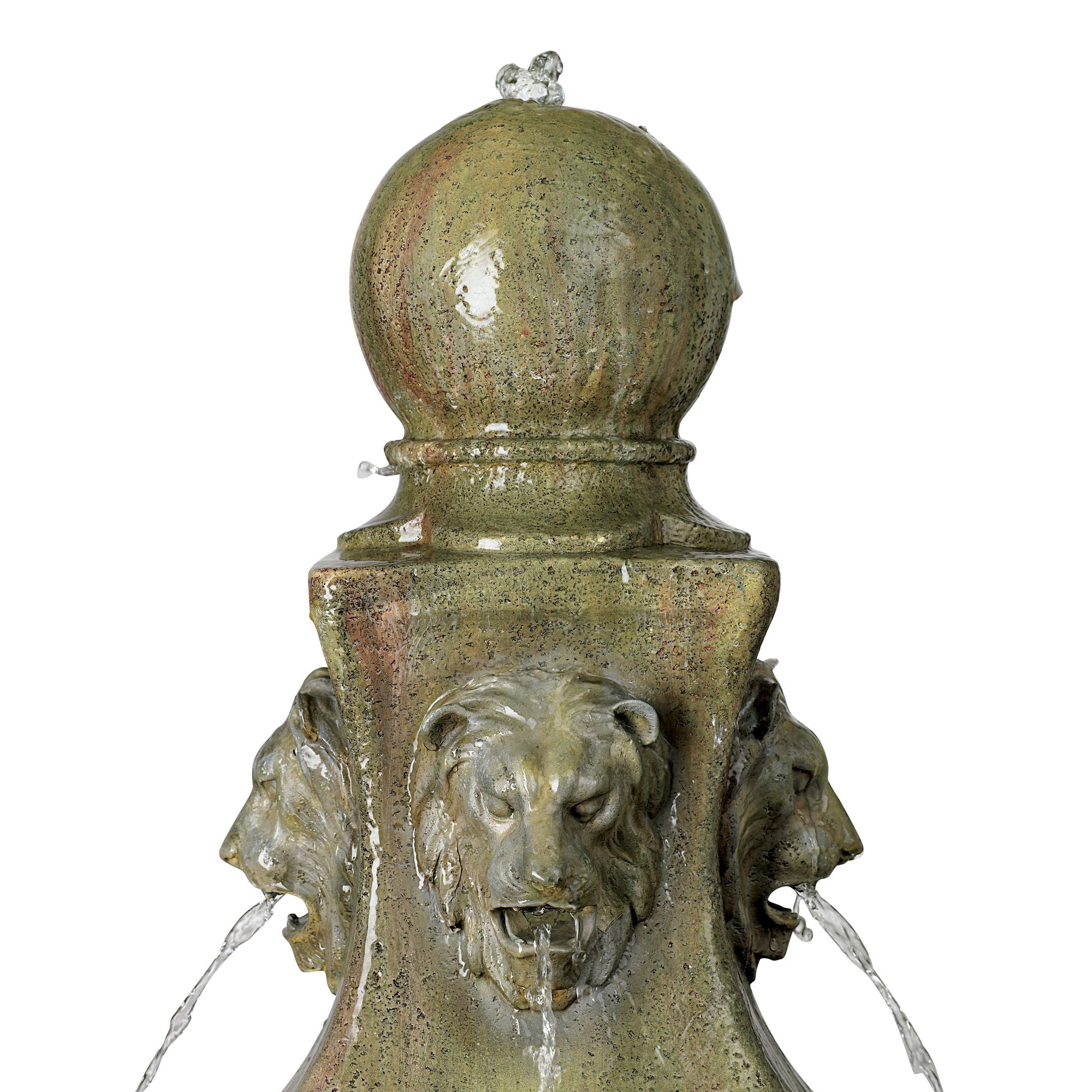 Royal Lion 54" High Large Italian Outdoor Decor Faux Stone Floor Fountain Pedestal Outside Garden Patio Yard