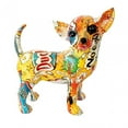 thumbnail image 3 of Graffiti Chihuahua Statue Dog Figure Spray Paint Resin Table Decoration Delicate C, 3 of 9