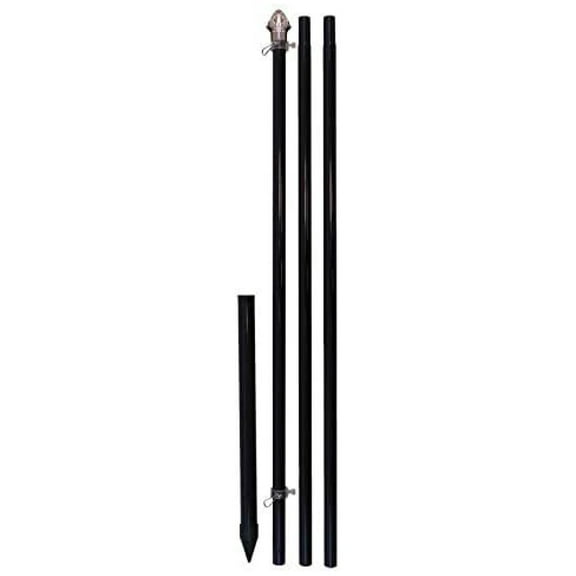 10ft Aluminum (Black) Outdoor Pole with Ground Spike