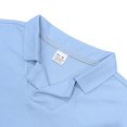 thumbnail image 5 of Men's Waffle Texture Polo Collar Casual T-Shirt - Breathable Solid Color Short Sleeve Top for Office Casual, Weekend Errands and Lightweight Comfort,Light Blue M, 5 of 5