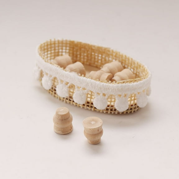 MIPCASE Set of 12 Mini Wooden Furniture Legs for Dollhouse Tables, Light Brown, and Stylish