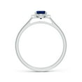thumbnail image 2 of ANGARA Natural Pear-Shaped Blue Sapphire Halo Engagement Ring in 14K White Gold for Women (Size-7x5mm) | September Birthstone, Anniversary, Jewelry Gift for Women | Natural Blue Sapphire Ring, 2 of 9