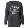 thumbnail image 5 of IROINNID Women's Long Sleeve Sweatshirt Round Neck Mid-Length Print Leisure Winter Sexy Pocket Tops Regular Sweatshirt Pullover, Gray, 5 of 6
