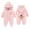 Pink, variant on Ccpelsie Baby Newborn Baby Bear Onesie Thin Fleece Footie Romper Snowsuit Hooded Jumpsuit Bodysuit Winter Outwear Boy Girl(Grey,3-6 Months)