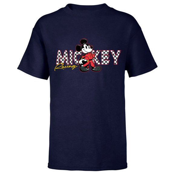 Disney Mickey Mouse Racing Mickey & Friends Race Car Drivers - Short Sleeve T-Shirt for Kids - Customized-Navy