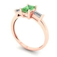 thumbnail image 2 of Clara Pucci 14K Rose Gold 0.8ct Green Three-Stone Ring for Women, 2 of 8