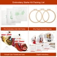 thumbnail image 2 of Beginner Embroidery Kit for Adults - 3pcs Cotton Linen & 20cm Bamboo Hoop - Colorful Printed Patterns, Easy Needlework for Home Decor - Beauty Sisters, Best Girlfriends, Best Friends Dream, 2 of 7