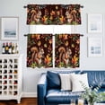 thumbnail image 2 of Colorful Squirrel Kitchen Curtains Sets for Windows 36 Inch Length, Brown Botanical Berry Pine Cones Rod Pocket Window Treatments Tier Curtains and Valances Set for Bedroom/Bathroom, 2 of 8