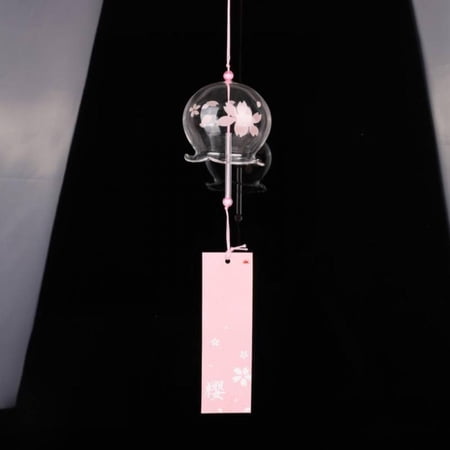 Japan Style Handpaint Sakura Glass Wind Chimes Wind Bells Home Garden Office Hanging Decorations Beautiful Hope