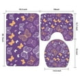 thumbnail image 3 of Purple Orange White Butterfly Pattern Bathroom Rugs Sets 3 Piece,Toilet Cover Set,Absorbent Non Slip Bathroom Mats Sets with U-Shaped Contour Rug Toilet Rug Set, 3 of 5