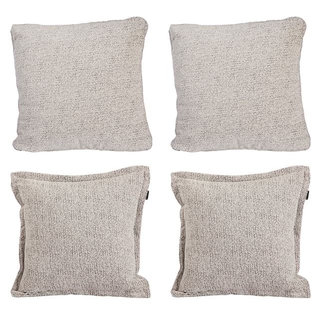 Set de 4 Cojines Decorativos (2 Cuadrados + 2 Cuadrados Grandes) Peco Blanco-Negro