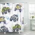 thumbnail image 1 of Cortina de Ducha ABPHQTO Acuarela Patrón sin costuras Monster Trucks 150x180 cm, 1 of 1