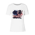 thumbnail image 4 of Goodtrade8 Womens Summer T Shirts Red White and Blue Casual Pullover American Flag Crew Neck Graphic Red White and Blue , Independence Day Short Sleeve Tops for Women July 4th, 4 of 4
