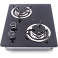 thumbnail image 5 of Miumaeov 2 Burner Caravan Gas Stove Built-in Cooker Hob 0.31in Tempered Glass Cooktop Cooker for Caravan Boat RV Camper Knob Control 15 x 11.8 x 2.8in, 5 of 9