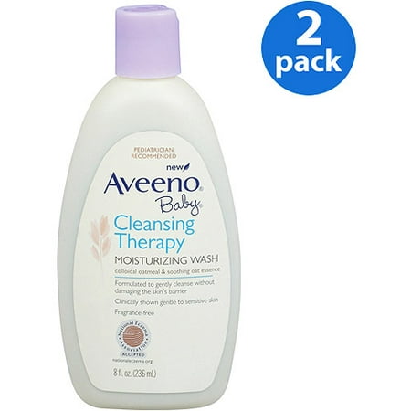 (2 Pack) Aveeno Baby Cleansing Therapy Moisturizing & Soothing Wash, 8 fl. (Best Co Wash Products)