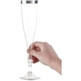 thumbnail image 5 of Chateau Glasses Plastic Champagne Flutes Disposable - Silver Glitter with a Silver Rim - [1 Box of 36 ] 6.5 oz Premium Toasting Glass, 5 of 7