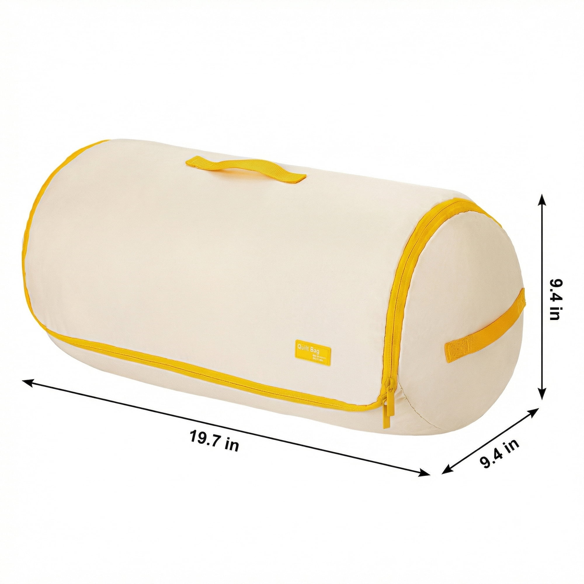 Unique Bargains Clothes Storage Expandable Cylinder Moving Bag Yellow 9.4"x9.4"x19.7"