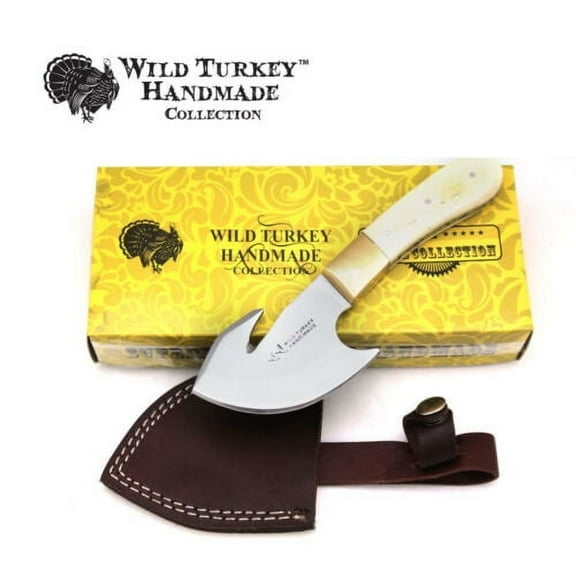 Wild Turkey Handmade Collection Full Tang Fixed Blade Gut Hook Skinner Knife