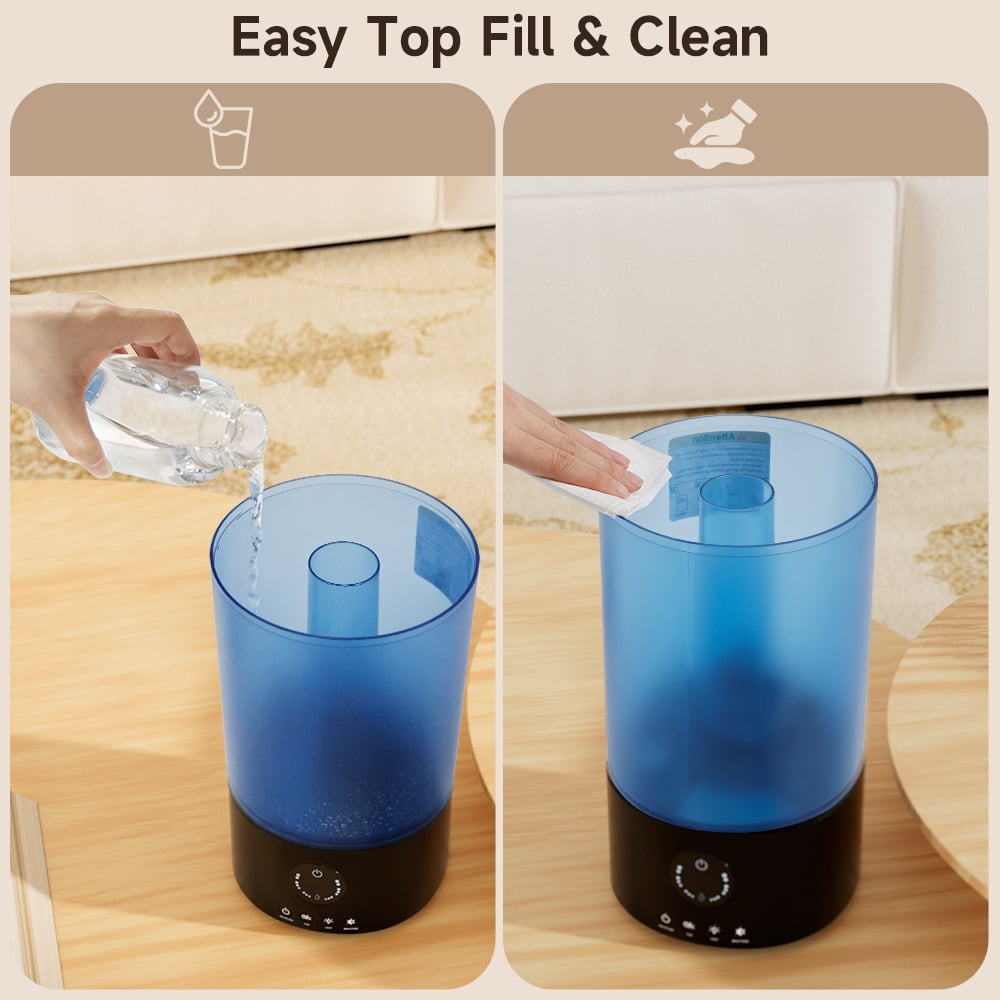 3.2L Cool Mist Ultrasonic Humidifier for Bedroom, Nursery, with 360° Nozzle, Colorful Gradient Light, Auto Shut-Off