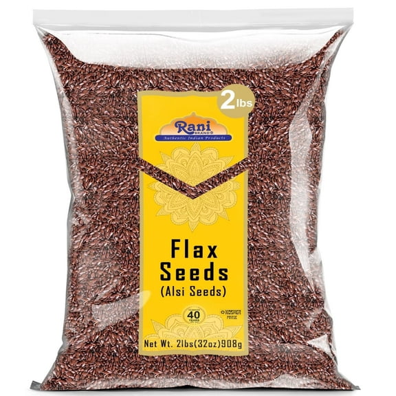 Rani Flax Seeds Whole Raw (Alsi, Linum usitatissimum) 32oz (2lbs) 908g ~ All Natural | Gluten Friendly | Non-GMO | Kosher | Vegan | Indian Origin