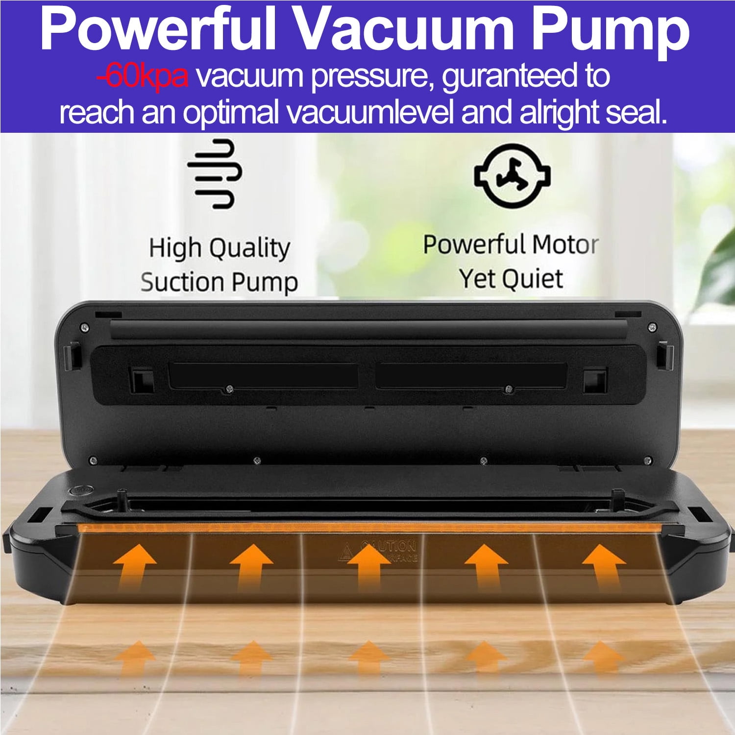 Camkey Food Vacuum Sealer Machine, 2 Rolls Food Bags, Dry Moist
