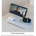 thumbnail image 6 of mophie 3-in-1 Magsafe Wireless Charging Stand for Apple iPhone AirPods/AirPods Pro & Watch 15W Super-Fast Charging Stylish Gloss Finish - White (MagSafe charger not included), 6 of 8