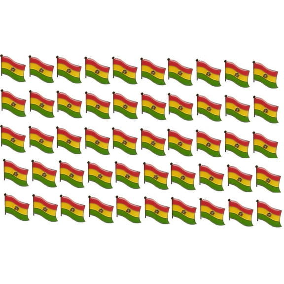 Pack of 50 Bolivia Flag Lapel Pins, Bolivian Pin Badge