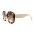 thumbnail image 3 of Womens Oversized Mod Butterfly Designer Fashion Plastic Sunglasses Yellow Tortoise Beige - Brown, 3 of 4