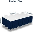 thumbnail image 3 of Ruffled Crib Skirt with Pompoms:Crib Bed Skirt with 14" Drop,Mini Crib Bedding Toddler Skirt,Baby Crib Accessories for Baby Boys Girls,28" X 52" (Dark Blue), 3 of 14