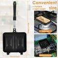 thumbnail image 2 of Press Sandwich Maker Double Sided Sandwich Grill Pan 2 Compartment Sandwich Pan Non-Stick Sandwich Toaster 12.6×5.5 inches, 2 of 8