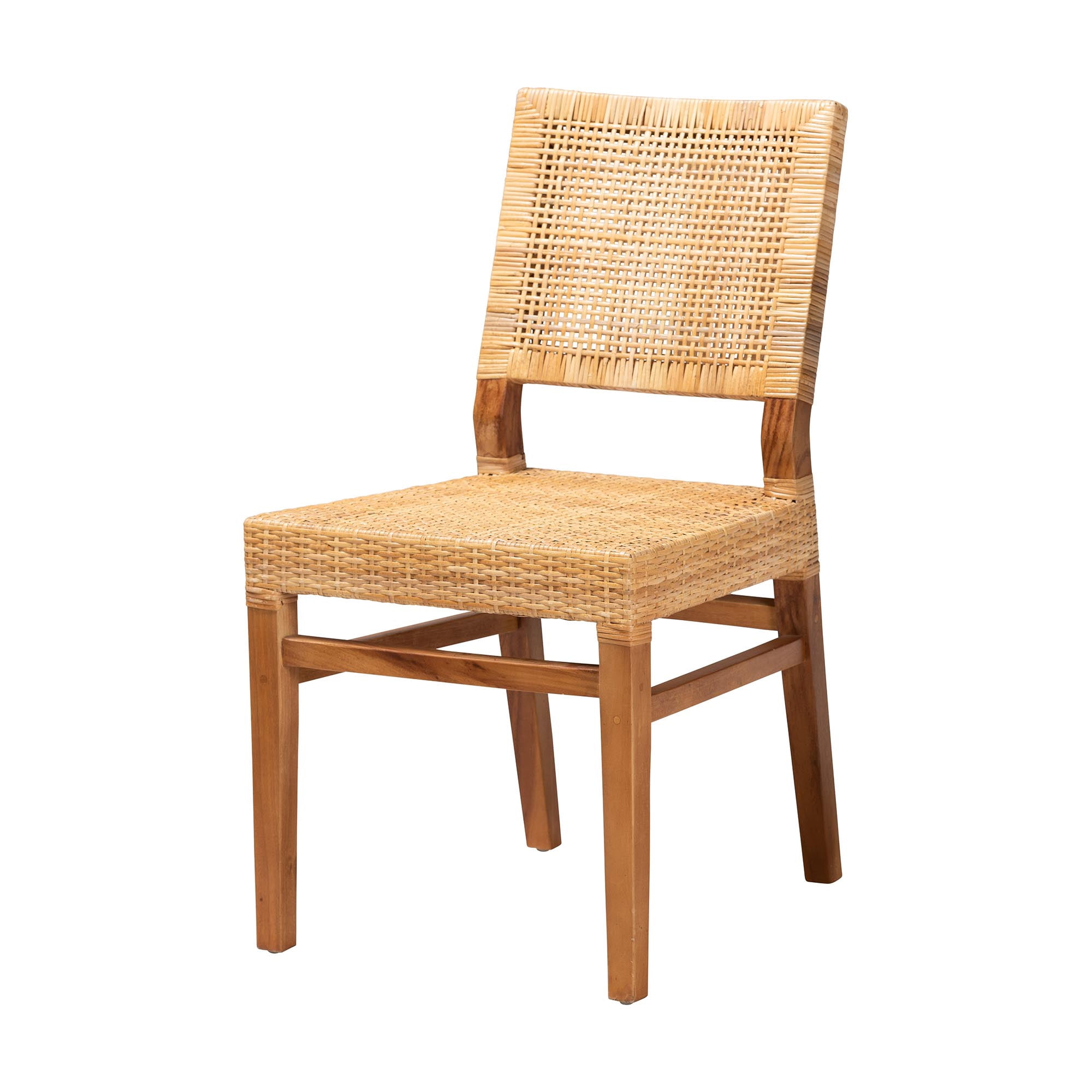 bali & pari Lesia Boho Dining Chair, Natural Brown