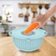thumbnail image 4 of Colador giratorio de acero inoxidable con 3 cuchillas para cortar, picar, lavar, escurrir frutas y verduras. Colador de arroz | Ayudante de cocina multifuncional 4 en 1., 4 of 4