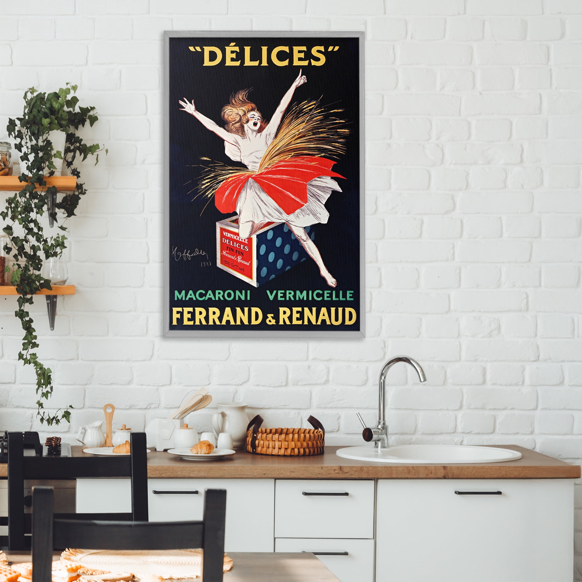 Stupell Industries Vintage Dancer Food Advertisement Gray Framed Giclee Art, design by Leonetto Cappiello
