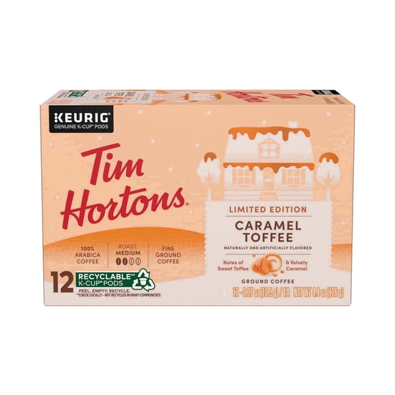 Tim Hortons, Caramel Toffee, K-Cup Coffee Pods, Medium Roast, 12 Count