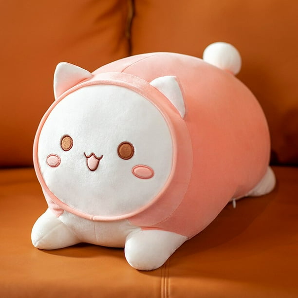 Tuan Tuan Stuffed Cat, Dog and Rabbit Toy 100%pp Cotton Bed To Sleep On Home Decoration Accompany Children's Birthday GiftPink cat30 cm Deng Xun unisex