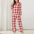 thumbnail image 2 of Disketp geometric with hearts Pajamas Set Long Sleeve Sleepwear Womens Button Down Nightwear Pj Sets-Large, 2 of 7