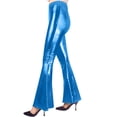 thumbnail image 7 of AUNVITO Women's Shiny Flared Pants Glossy Fashionable and Stylish Style, 7 of 7