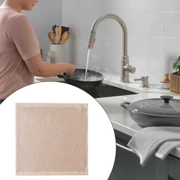 Paño de limpieza para el hogar, toalla de limpieza suave y absorbente, trapos de limpieza cuadrados para platos, electrodomésticos, ollas, cacerolas y beige