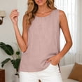 thumbnail image 5 of idosla Tank Tops Women Comfy Summer Sleeveless Crewneck Gauze Shirts Casual Blouse Cami Crop Tops (Pink, XL), 5 of 6