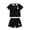 Black, variant on Boys Outfits Graphic Print Lapel Short Sleeve Button Polo Shirt Top And Shorts 2 Piece Casual Wear Boys' Clothing Sets Size 2-3 Years